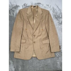 Vintage Brad Whitney Western Blazer Jacket Mens 40R Sport Coat Cowboy Yoke 70s